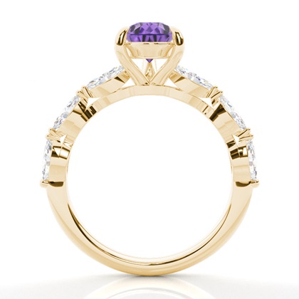 Krappenbesetzter Amethyst-Verlobungsring