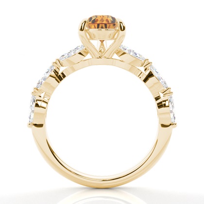 Krappenbesetzter Citrin-Verlobungsring