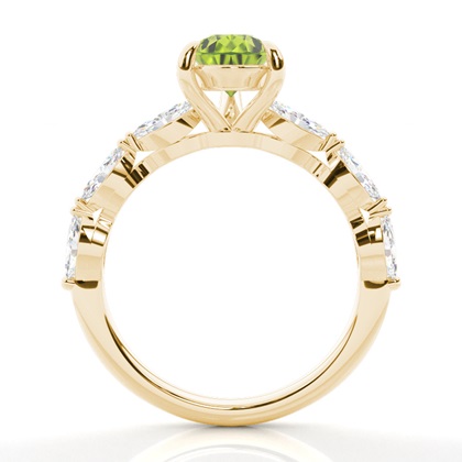 Krappenbesetzter Peridot-Verlobungsring