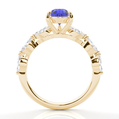 Prong Set Tansanit-Verlobungsring