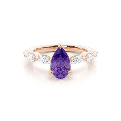 Prong Set Amethyst Engagement Ring