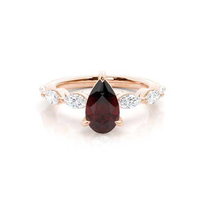 Prong Set Garnet Engagement Ring