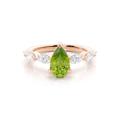 Prong Set Peridot Engagement Ring