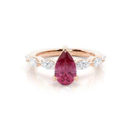 Prong Set Pink Tourmaline Engagement Ring