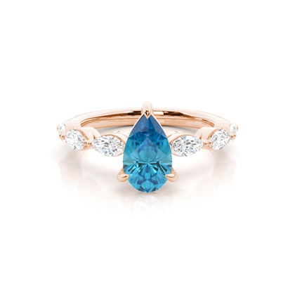 Prong Set Blue Topaz Engagement Ring