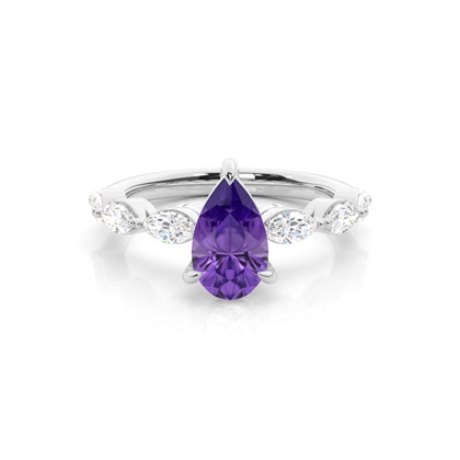 Prong Set Amethyst Engagement Ring
