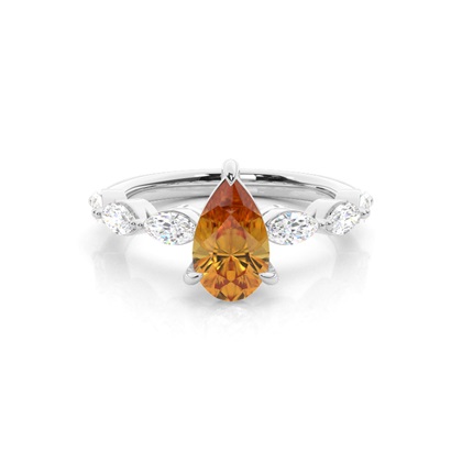 Prong Set Citrine Engagement Ring