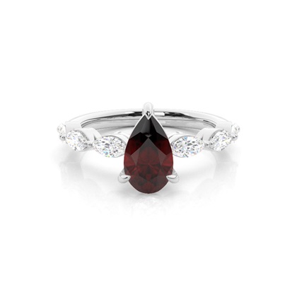 Prong Set Garnet Engagement Ring