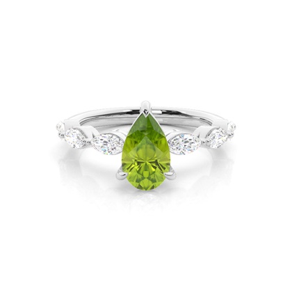Prong Set Peridot Engagement Ring