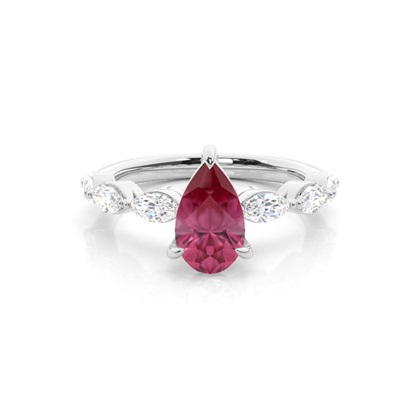 Prong Set Pink Tourmaline Engagement Ring