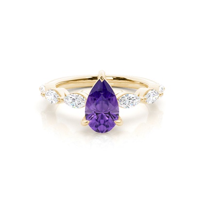 Prong Set Amethyst Engagement Ring