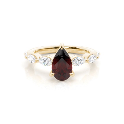 Prong Set Garnet Engagement Ring