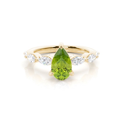 Prong Set Peridot Engagement Ring
