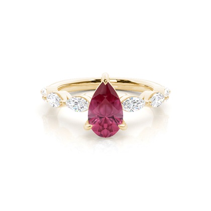 Prong Set Pink Tourmaline Engagement Ring
