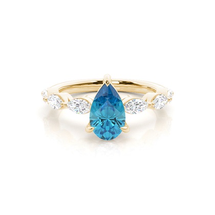 Prong Set Blue Topaz Engagement Ring
