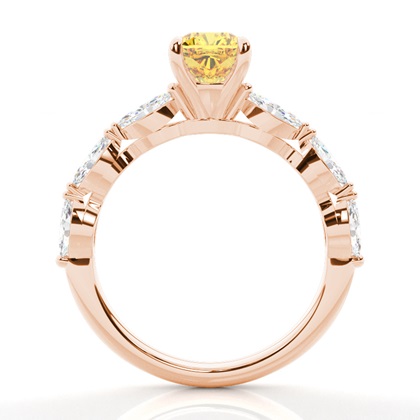 Verlobungsring mit gelbem Diamant und seitlichem Stein