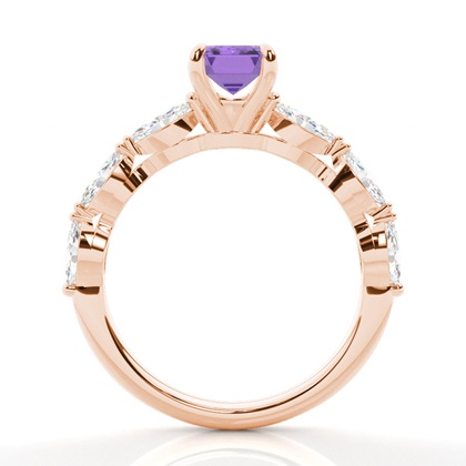 Krappenbesetzter Amethyst-Verlobungsring