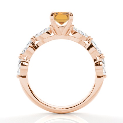 Krappenbesetzter Citrin-Verlobungsring