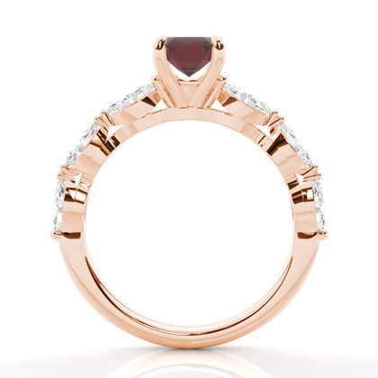 Granat-Verlobungsring in Krappenfassung