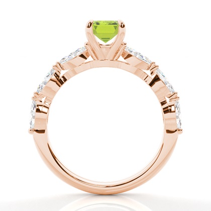 Krappenbesetzter Peridot-Verlobungsring