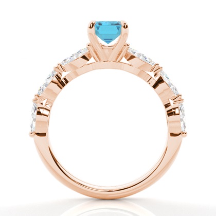 Verlobungsring mit blauem Topas in Krappenfassung