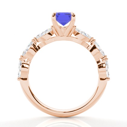 Prong Set Tansanit-Verlobungsring