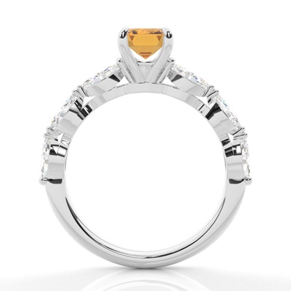 Krappenbesetzter Citrin-Verlobungsring