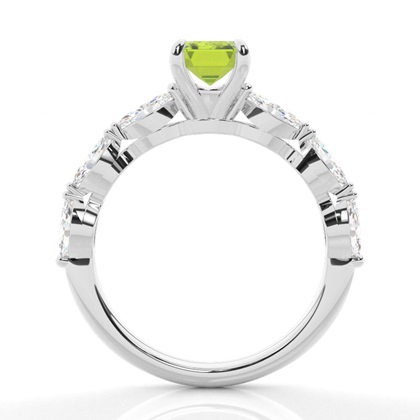 Krappenbesetzter Peridot-Verlobungsring