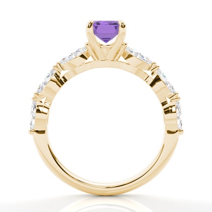 Krappenbesetzter Amethyst-Verlobungsring