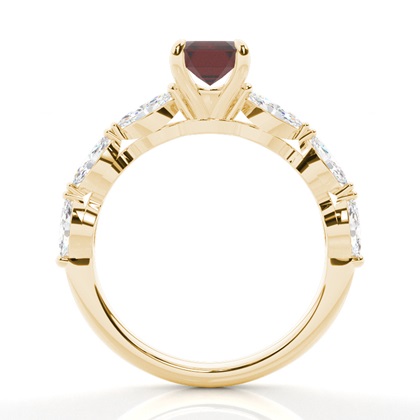 Granat-Verlobungsring in Krappenfassung