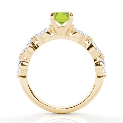 Krappenbesetzter Peridot-Verlobungsring