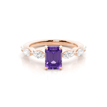 Prong Set Amethyst Engagement Ring