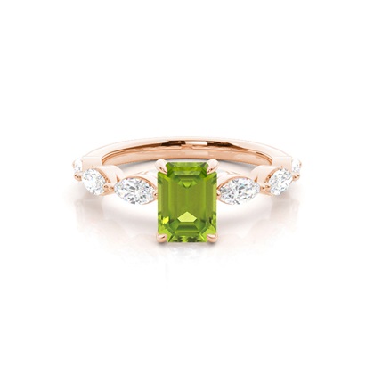 Prong Set Peridot Engagement Ring