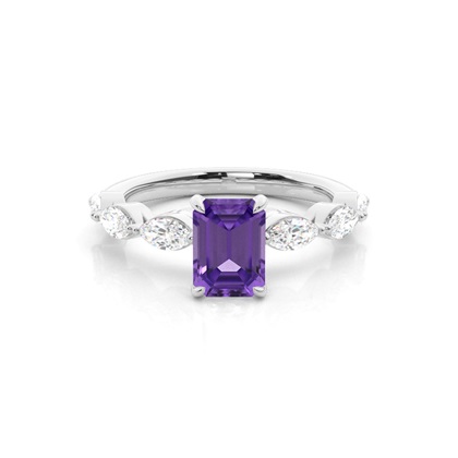 Prong Set Amethyst Engagement Ring