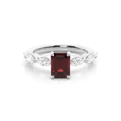 Prong Set Garnet Engagement Ring