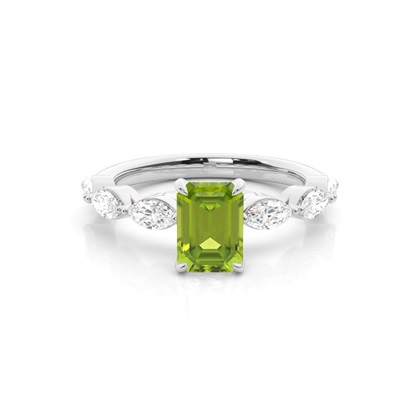 Prong Set Peridot Engagement Ring
