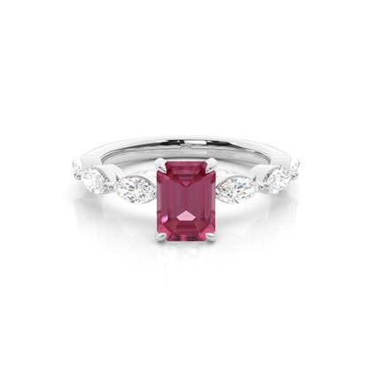 Prong Set Pink Tourmaline Engagement Ring