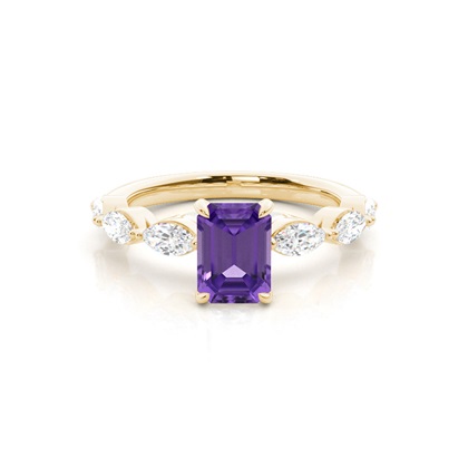 Prong Set Amethyst Engagement Ring