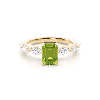 Prong Set Peridot Engagement Ring