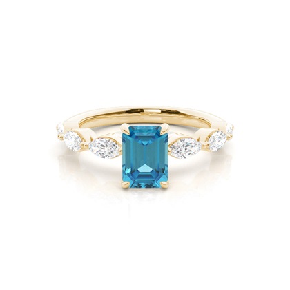 Prong Set Blue Topaz Engagement Ring
