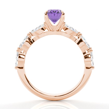 Krappenbesetzter Amethyst-Verlobungsring