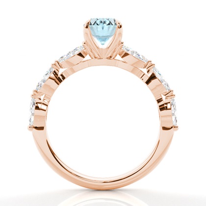 Krappenbesetzter Aquamarin-Verlobungsring