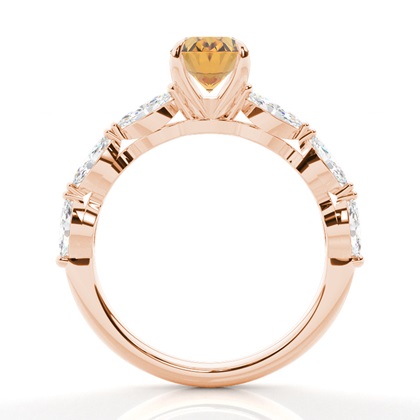 Krappenbesetzter Citrin-Verlobungsring