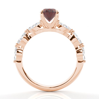 Granat-Verlobungsring in Krappenfassung