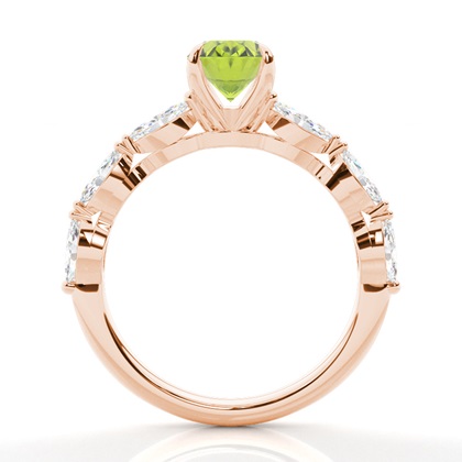 Krappenbesetzter Peridot-Verlobungsring