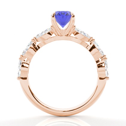 Prong Set Tansanit-Verlobungsring