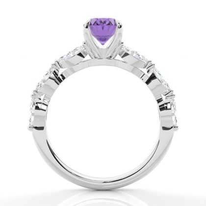 Krappenbesetzter Amethyst-Verlobungsring