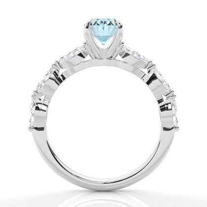 Krappenbesetzter Aquamarin-Verlobungsring
