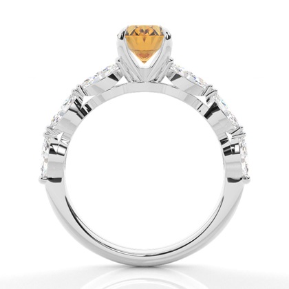 Krappenbesetzter Citrin-Verlobungsring