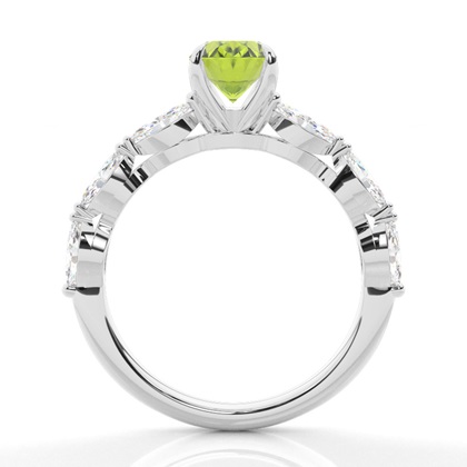 Krappenbesetzter Peridot-Verlobungsring